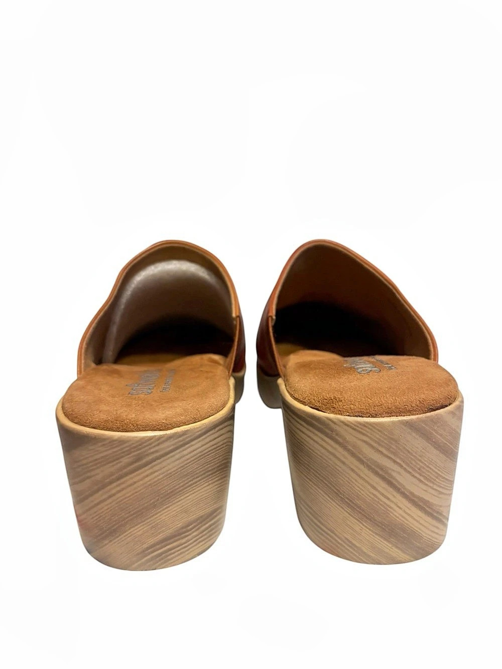 SoftWalk Felida Platform Mule Clog Size 9.5 Wide Brown Luggage Casual Fall NWT - Picture 4 of 9